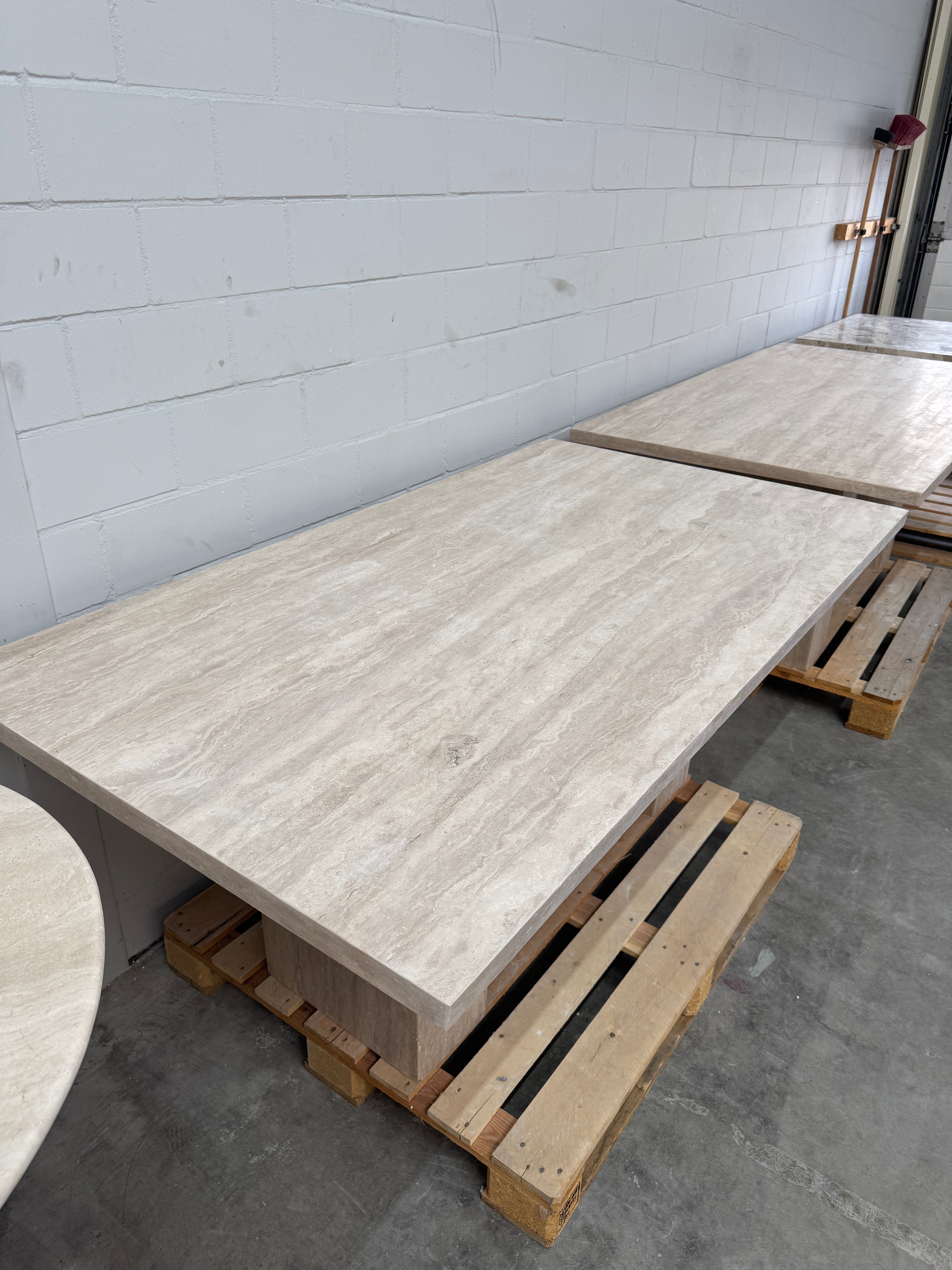 Travertine Dining Table – Rectangular Framed Edge 200x100cm #SHOWMODEL