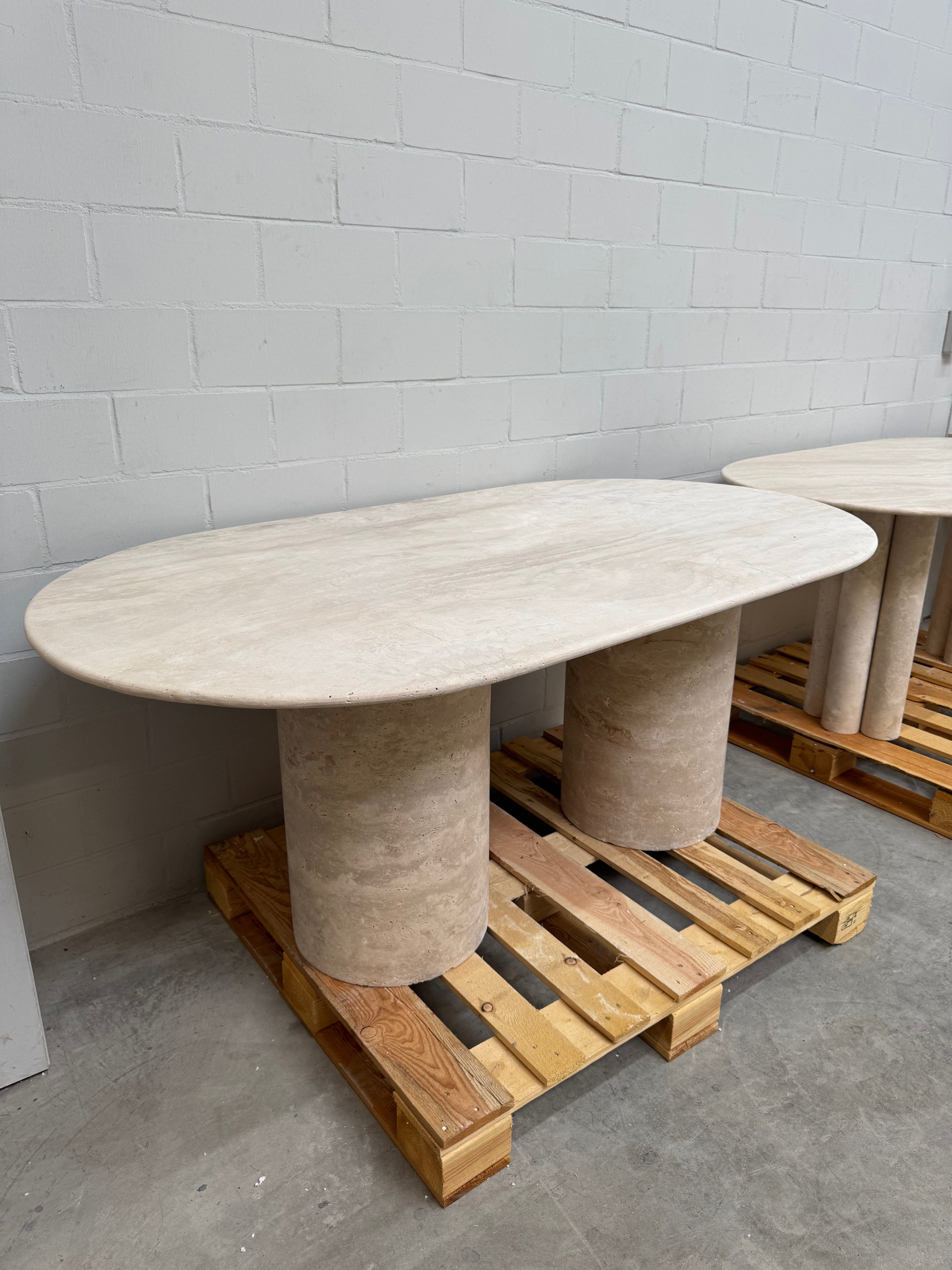 Solid Travertine Dining Table