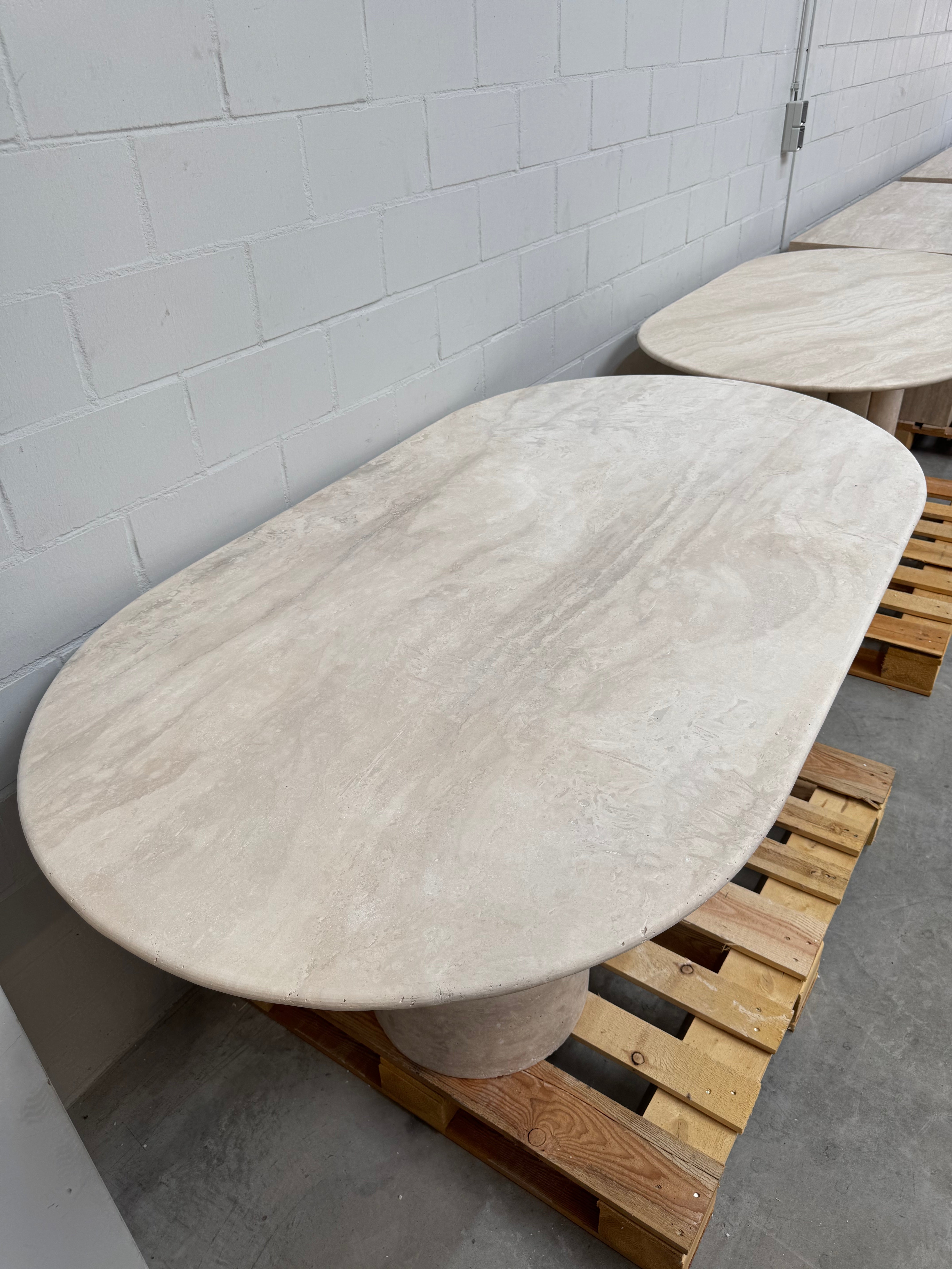 Solid Travertine Dining Table