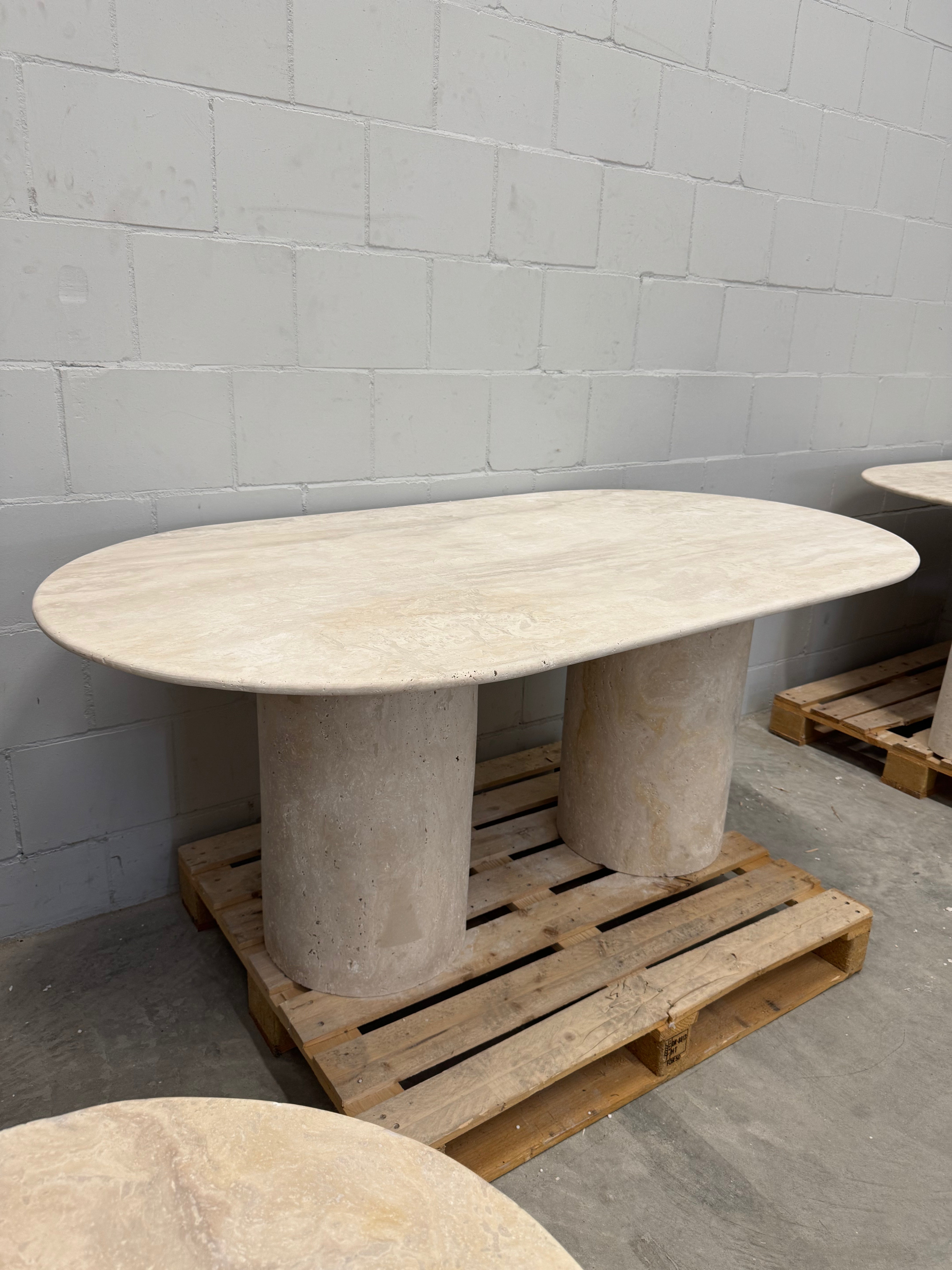Solid Travertine Dining Table