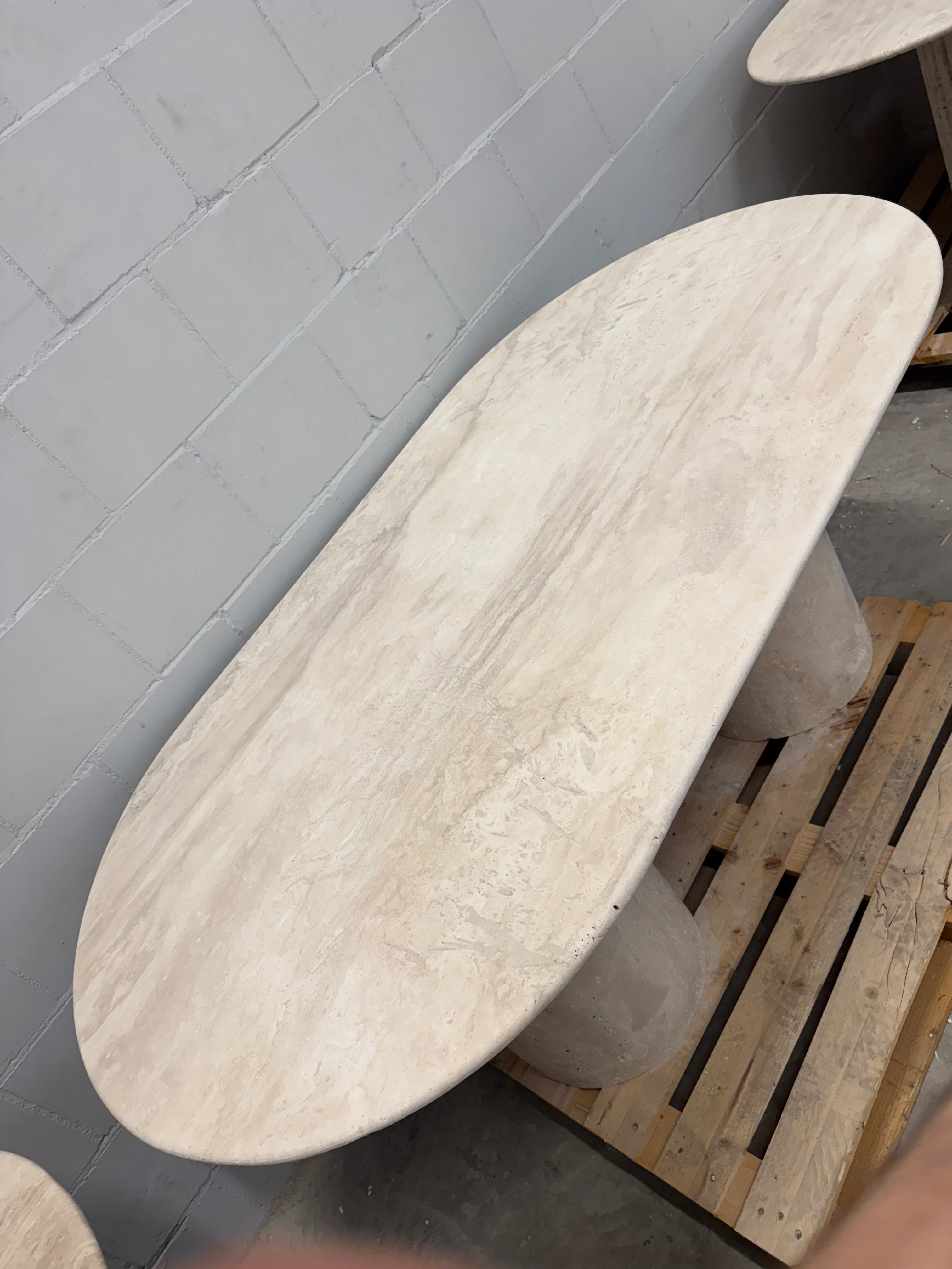 Solid Travertine Dining Table