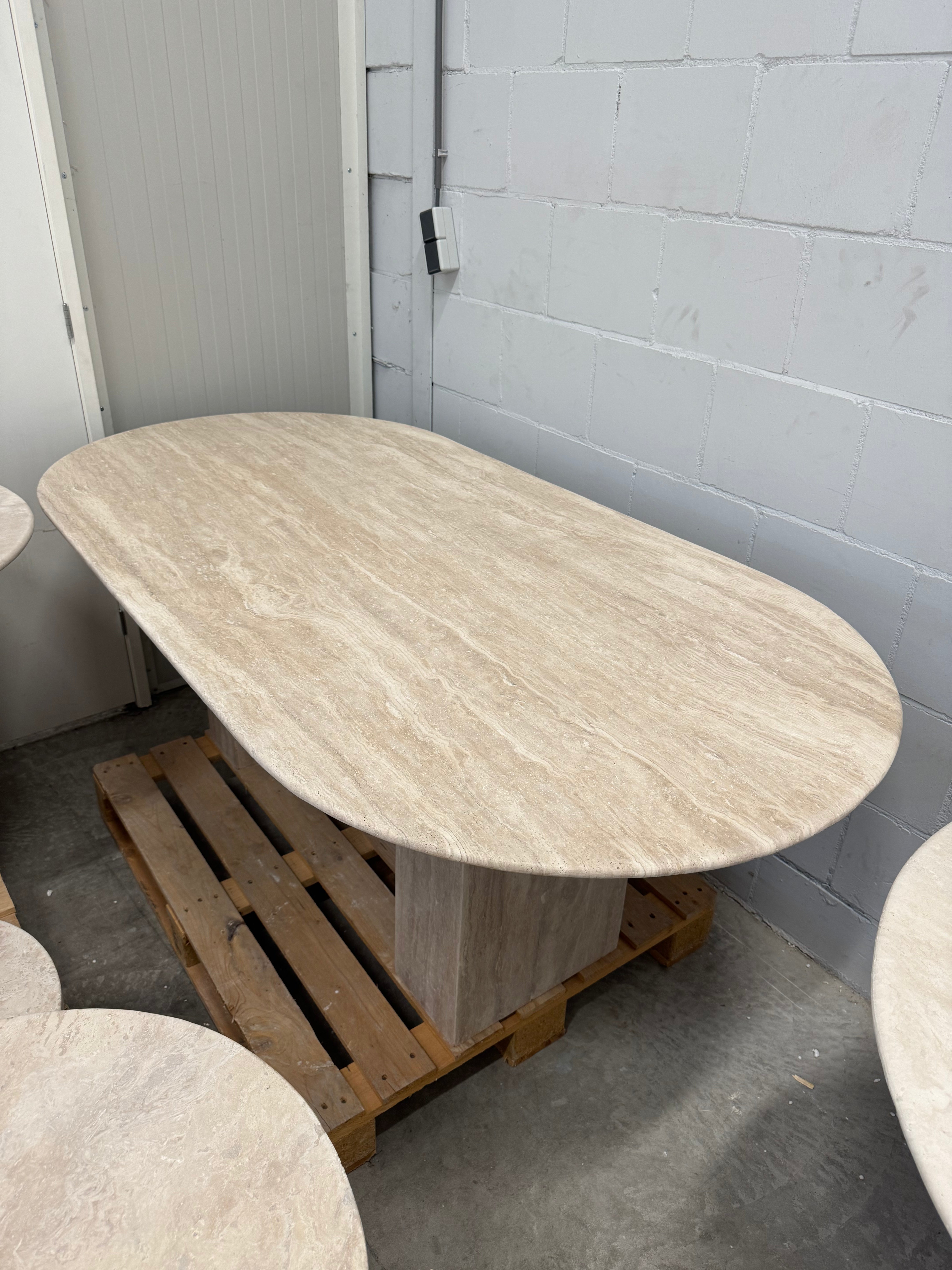 Solid Travertine Dining Table