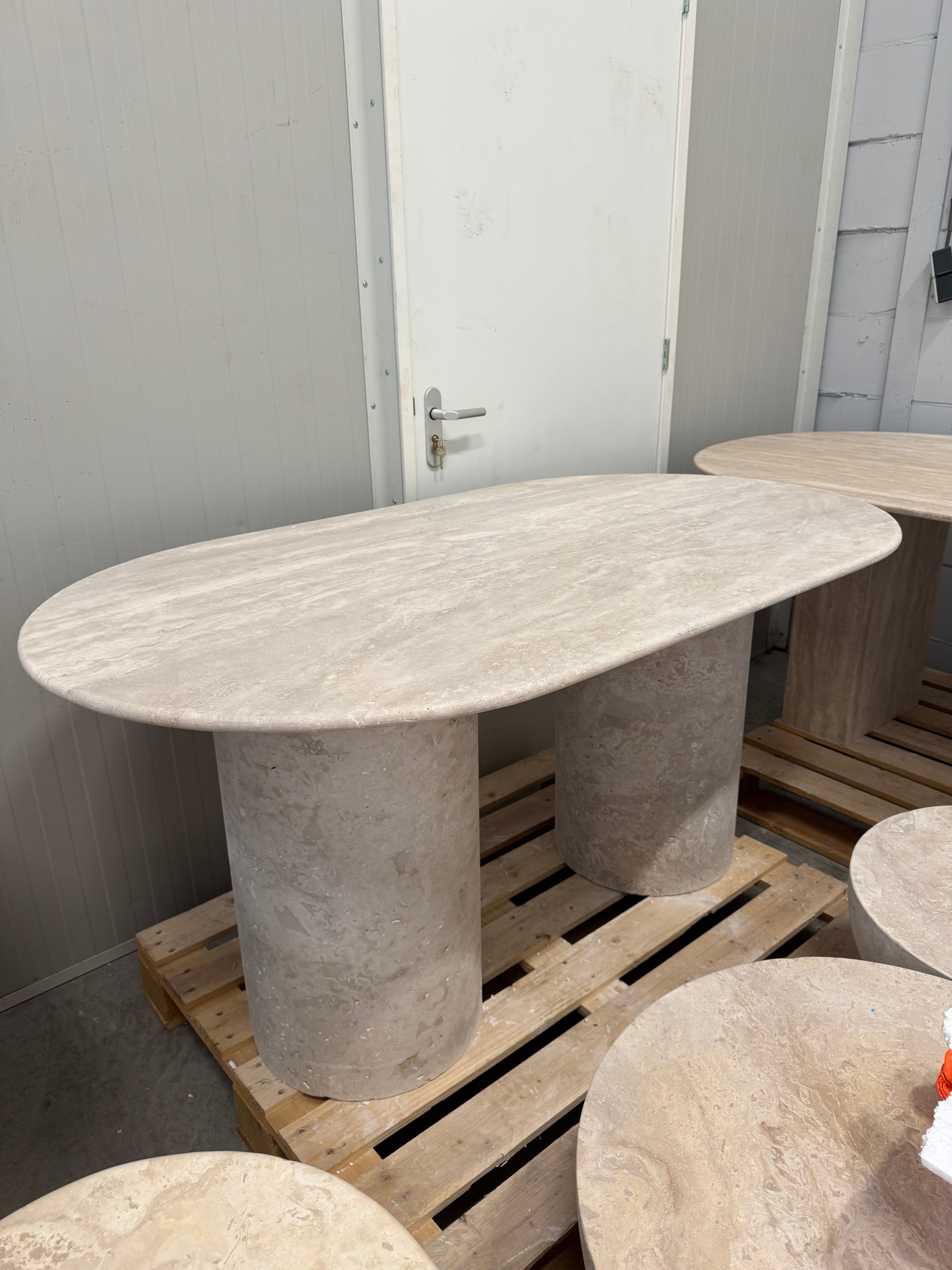 Solid Travertine Dining Table