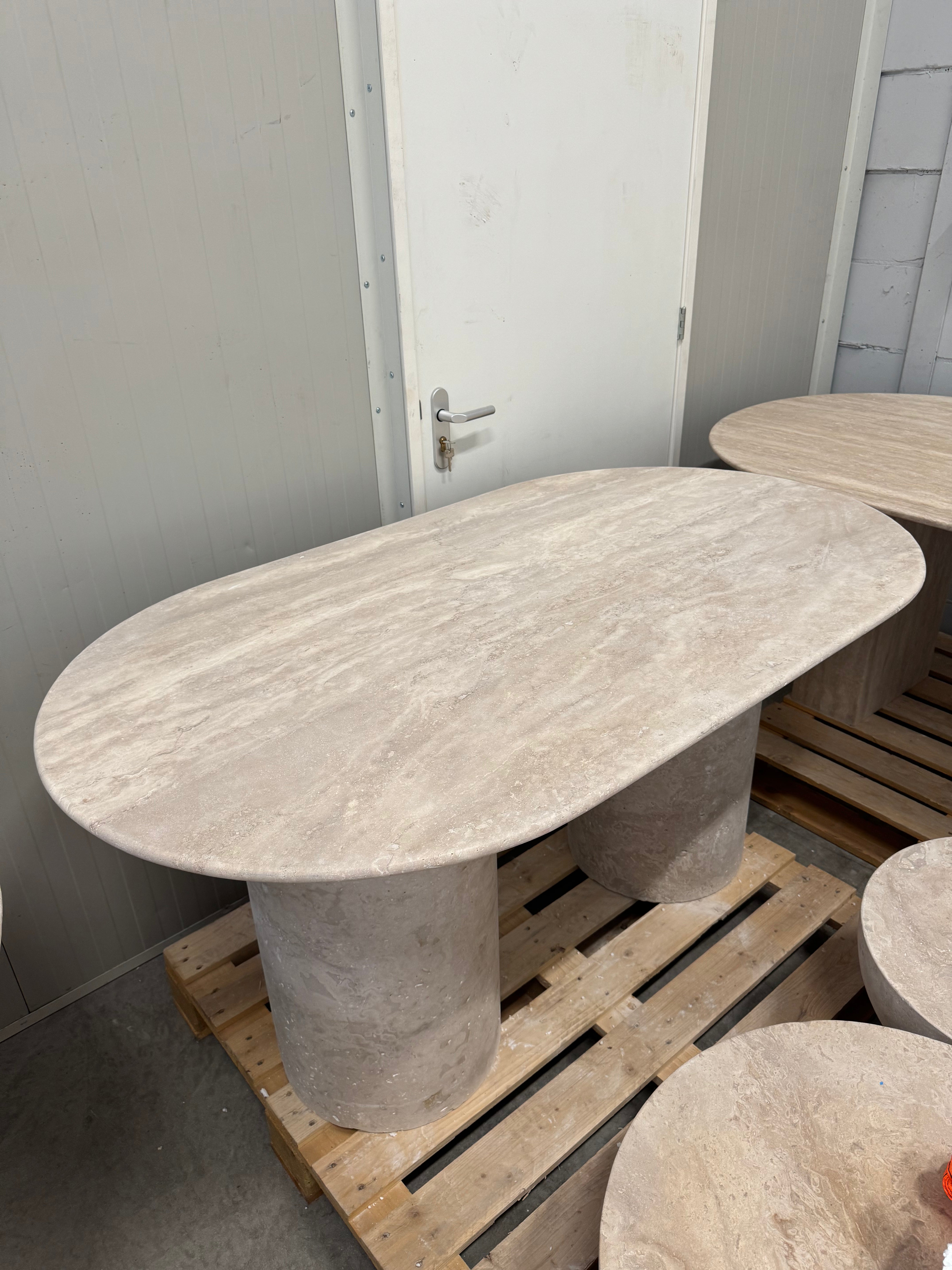 Solid Travertine Dining Table