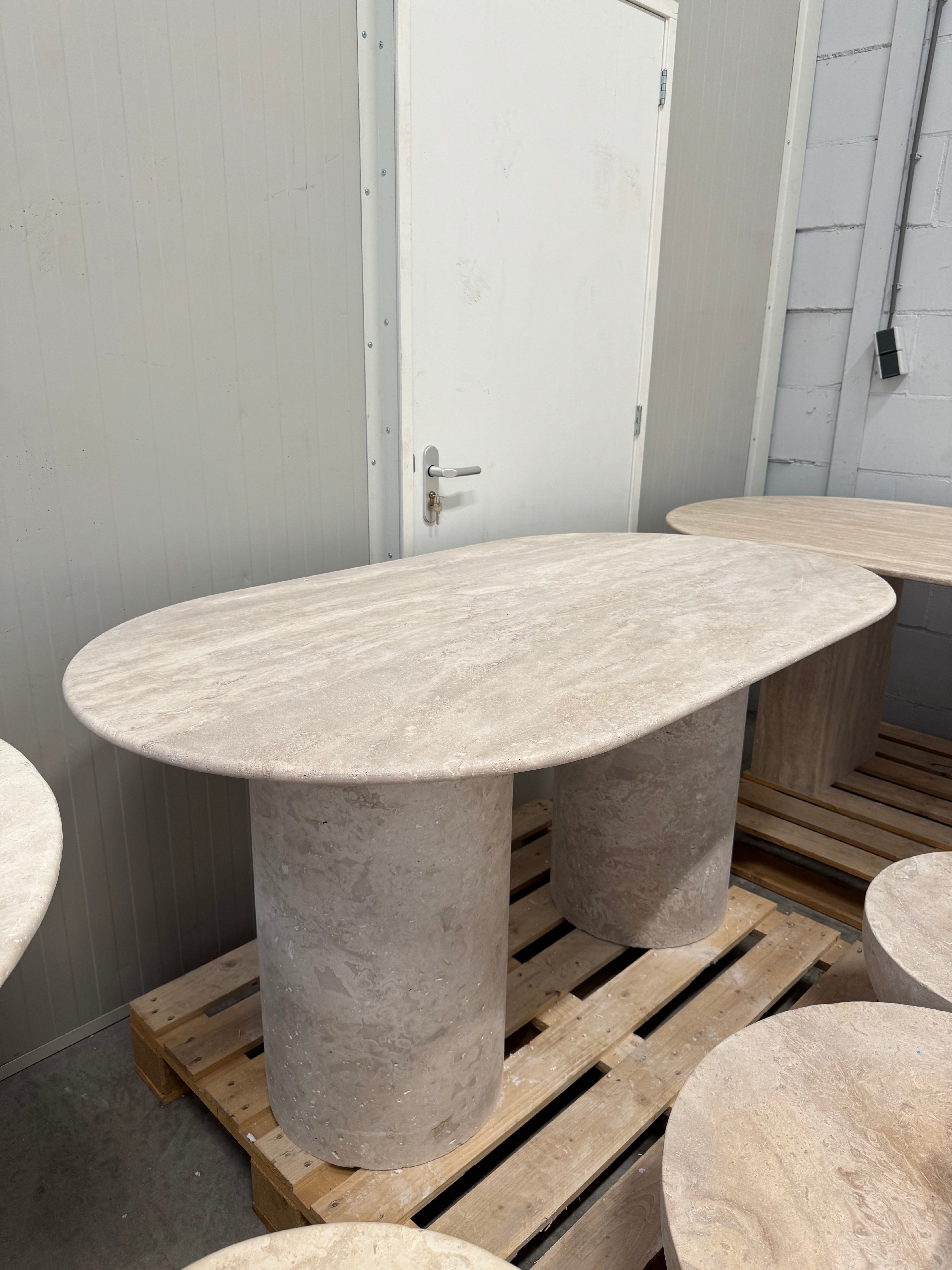 Solid Travertine Dining Table