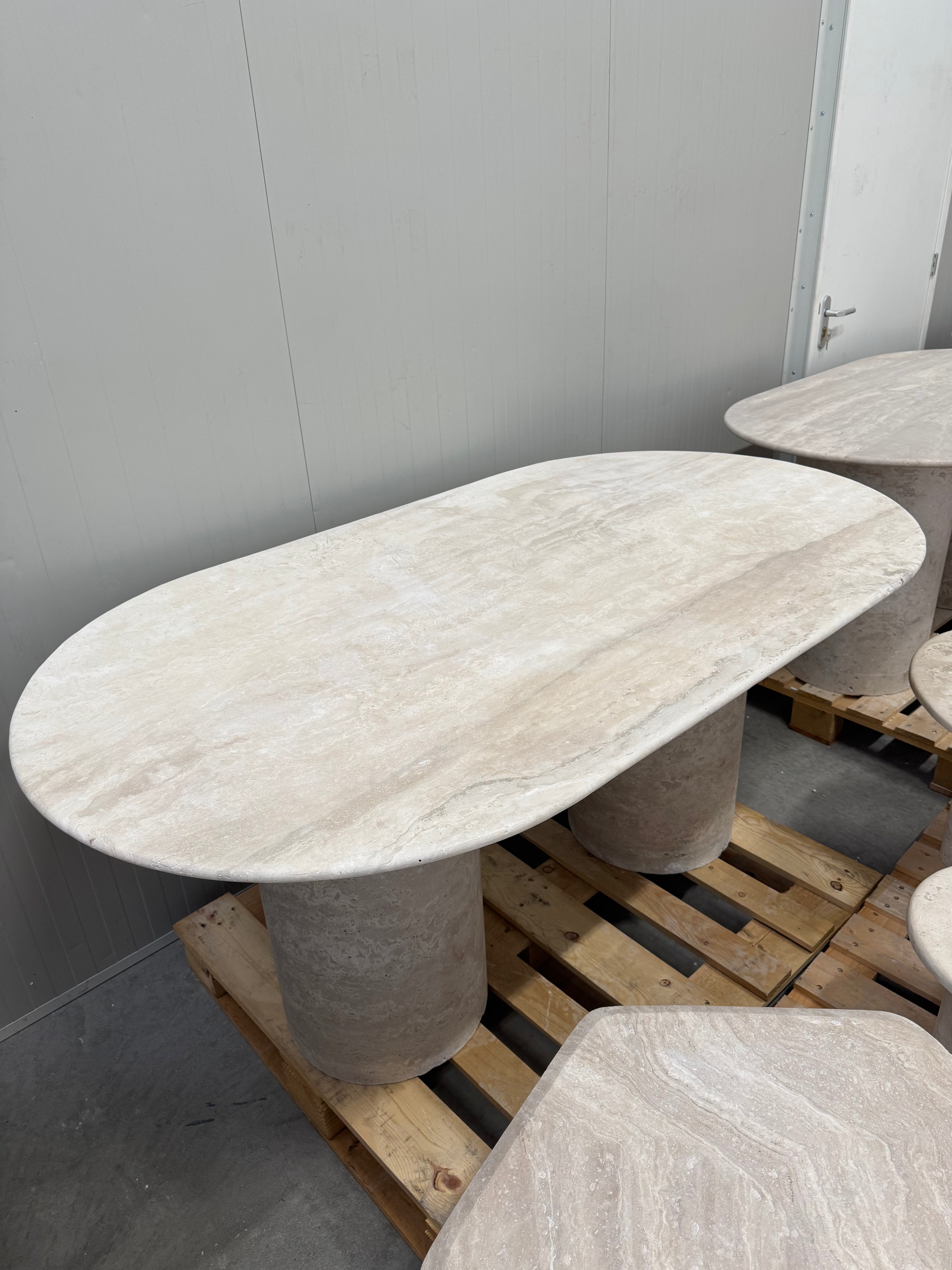 Solid Travertine Dining Table