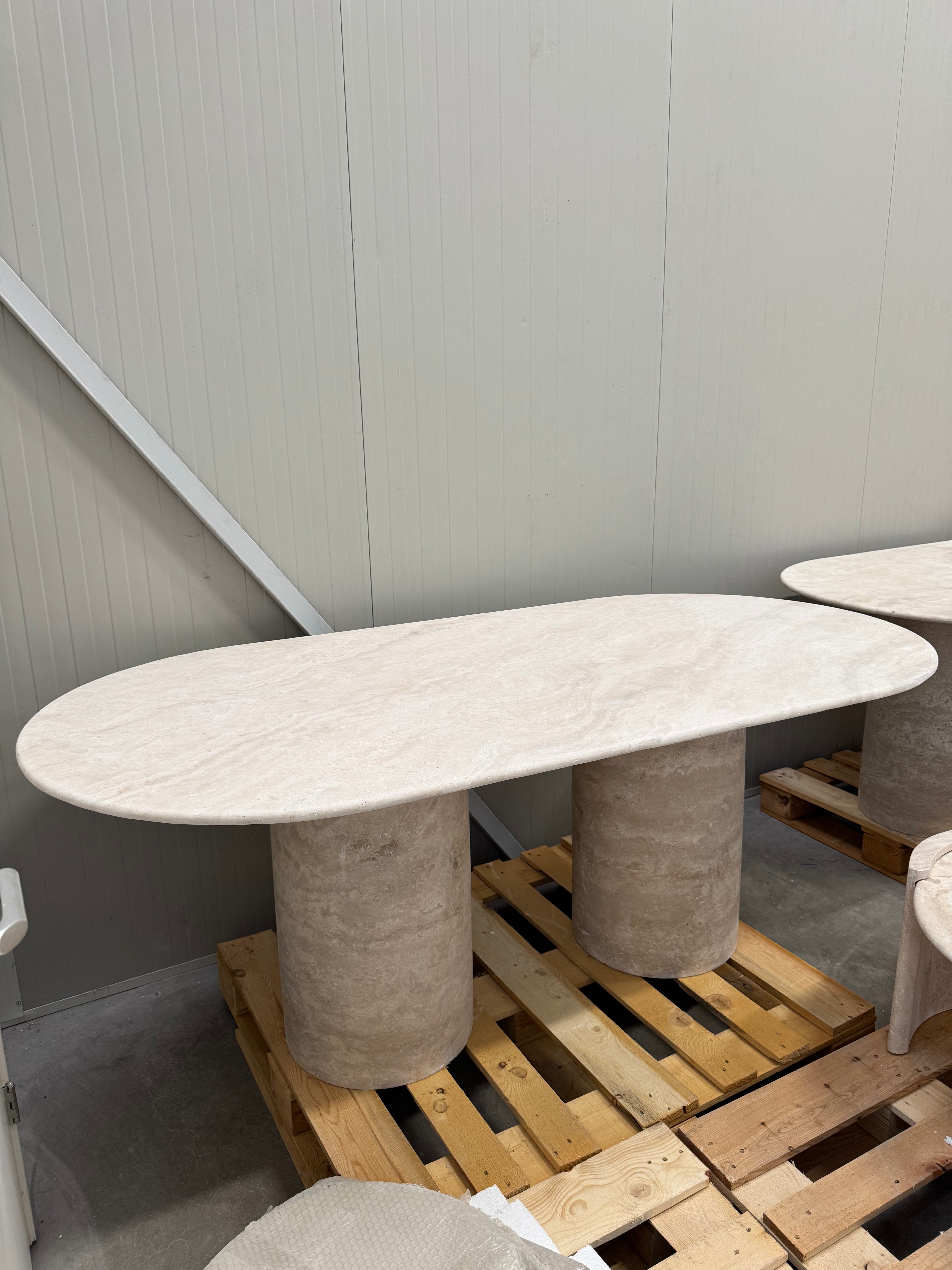 Solid Travertine Dining Table