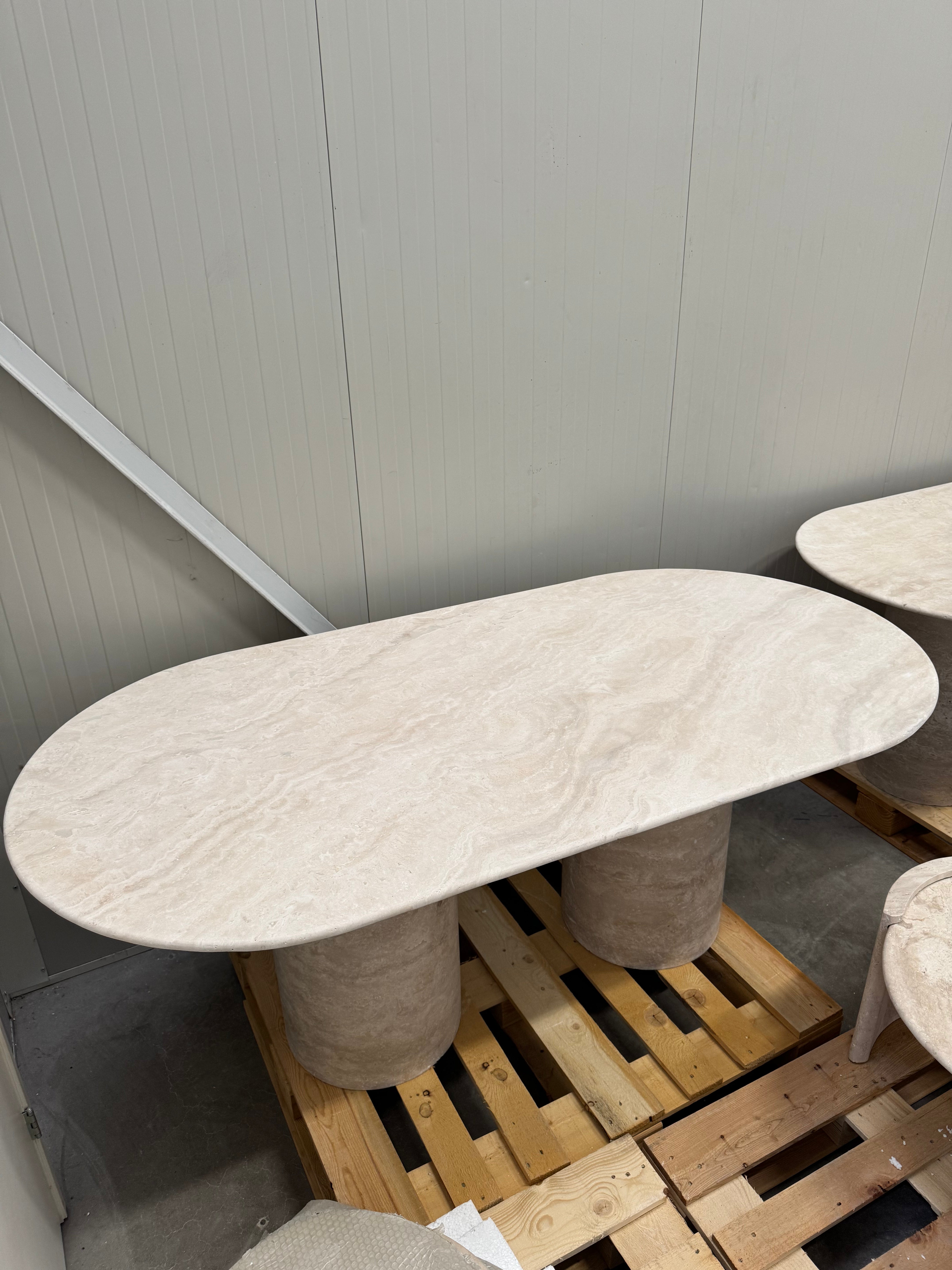 Solid Travertine Dining Table