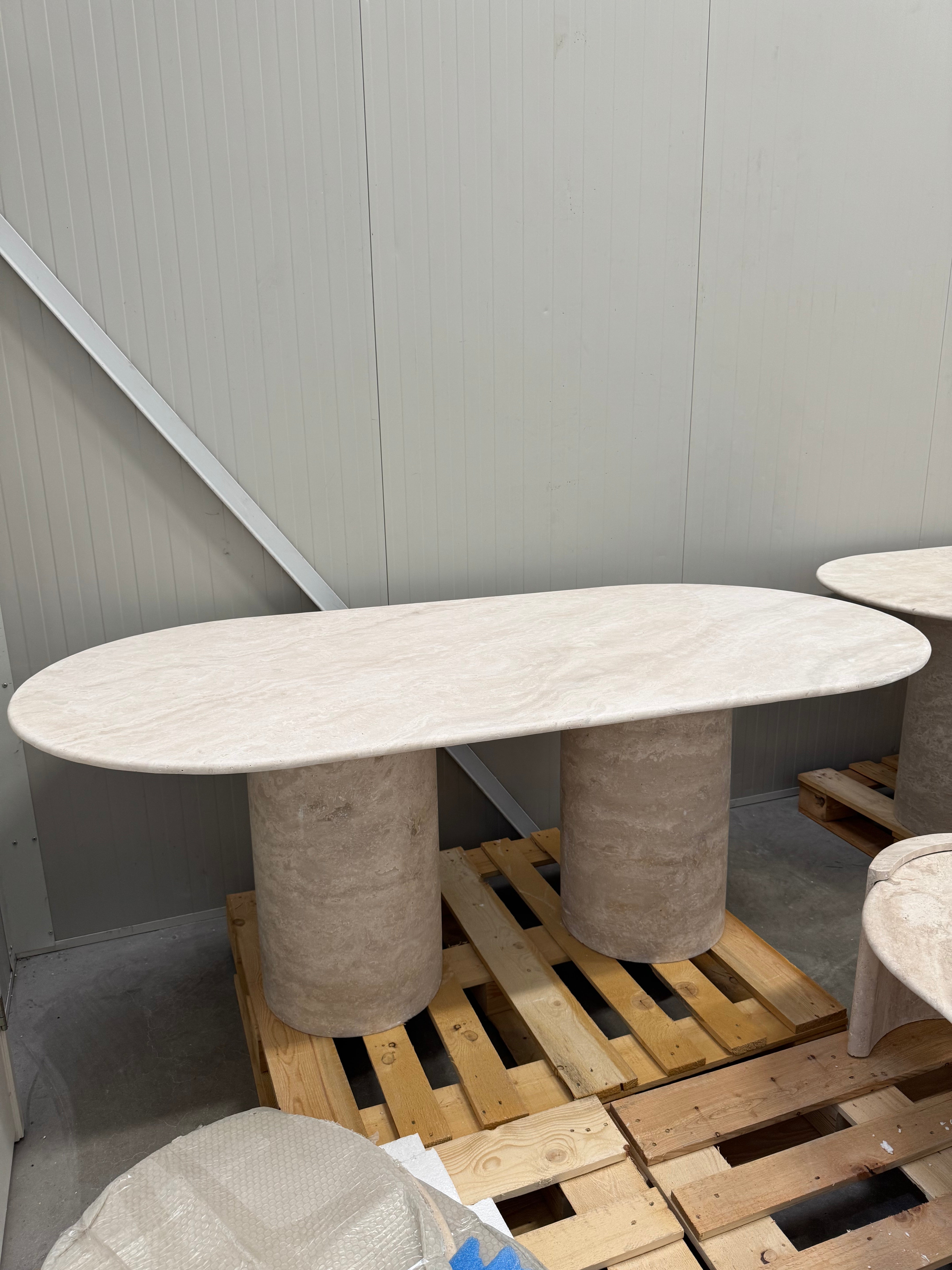 Solid Travertine Dining Table
