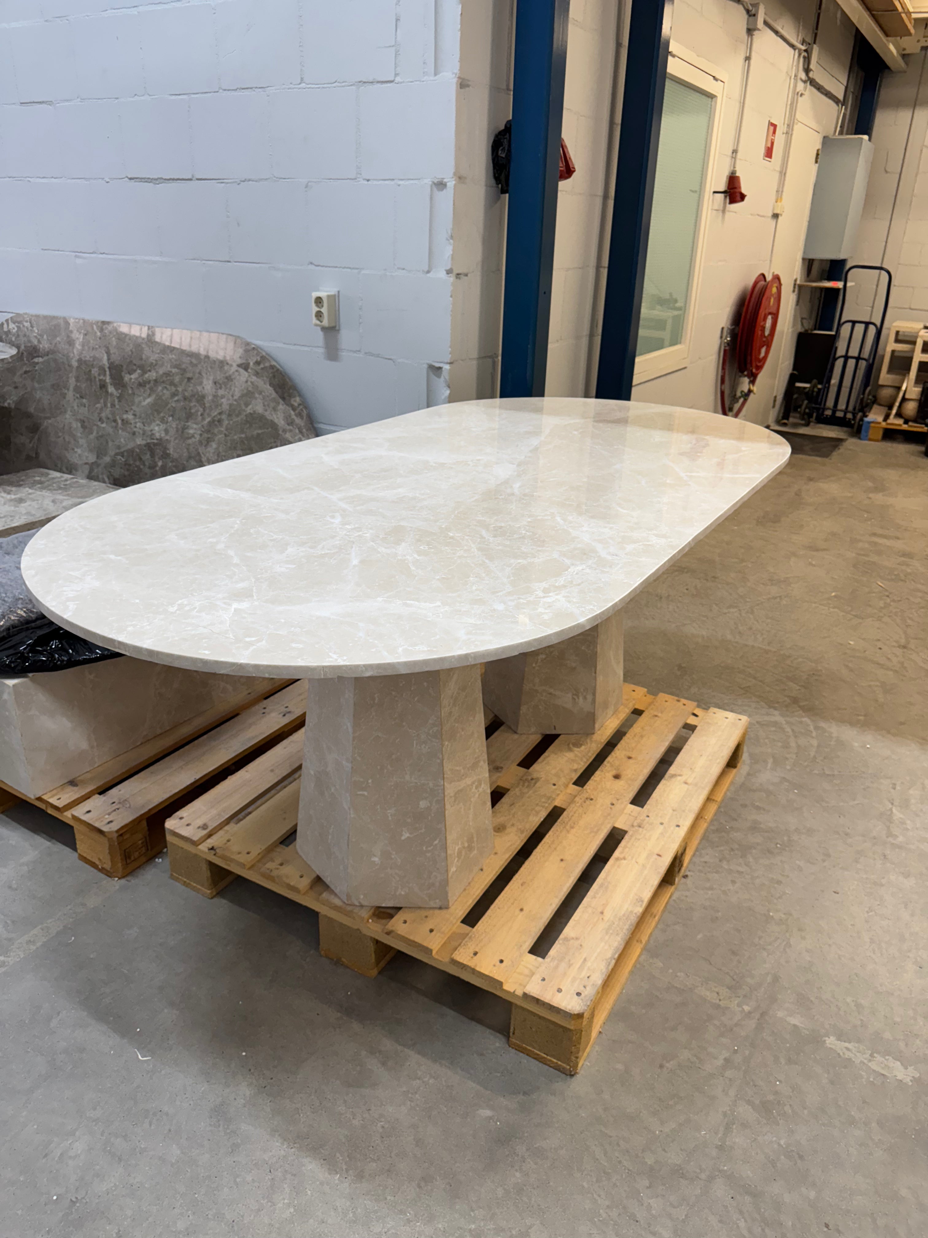Spider Beige Marble Dining Table