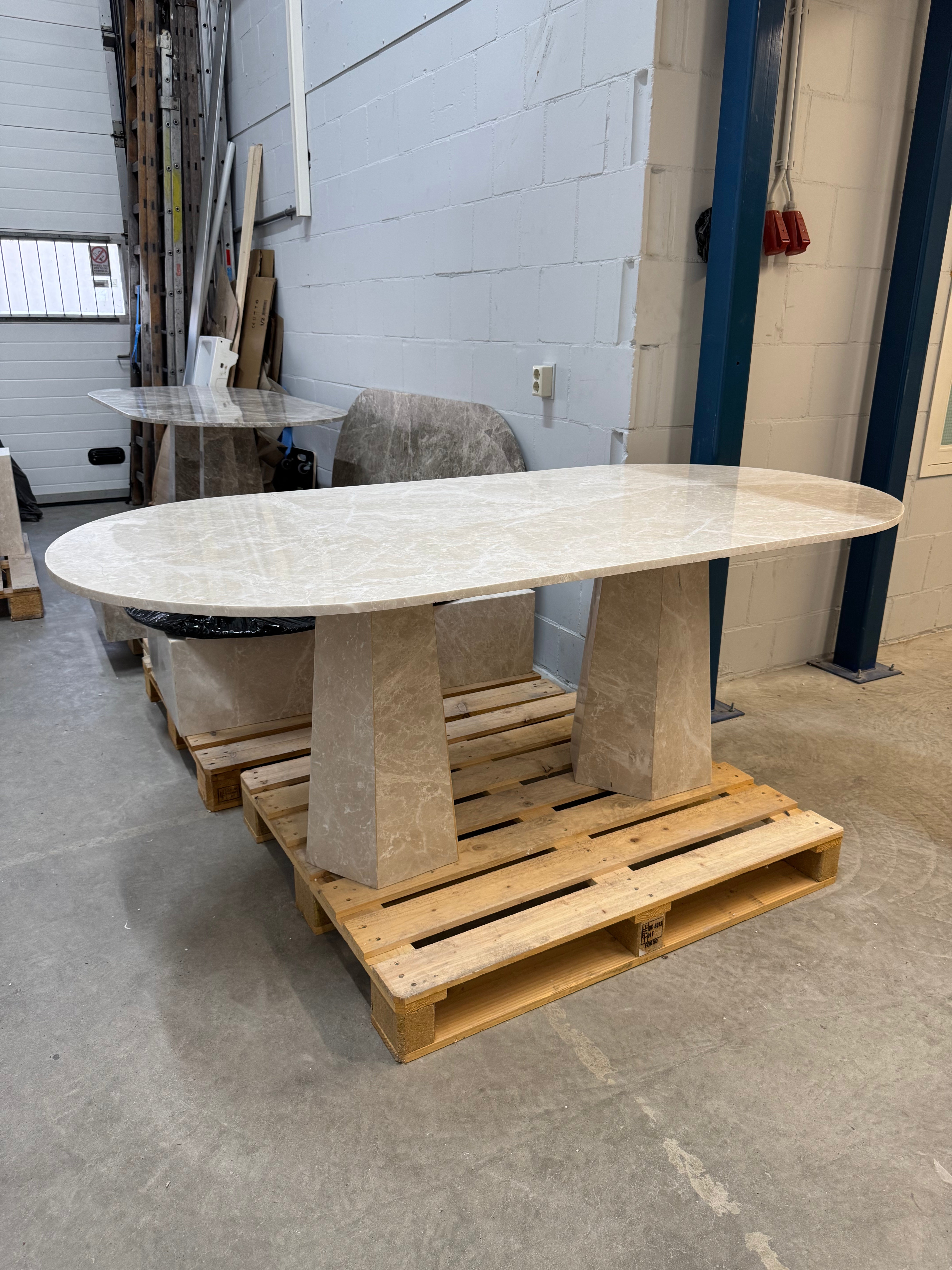 Spider Beige Marble Dining Table