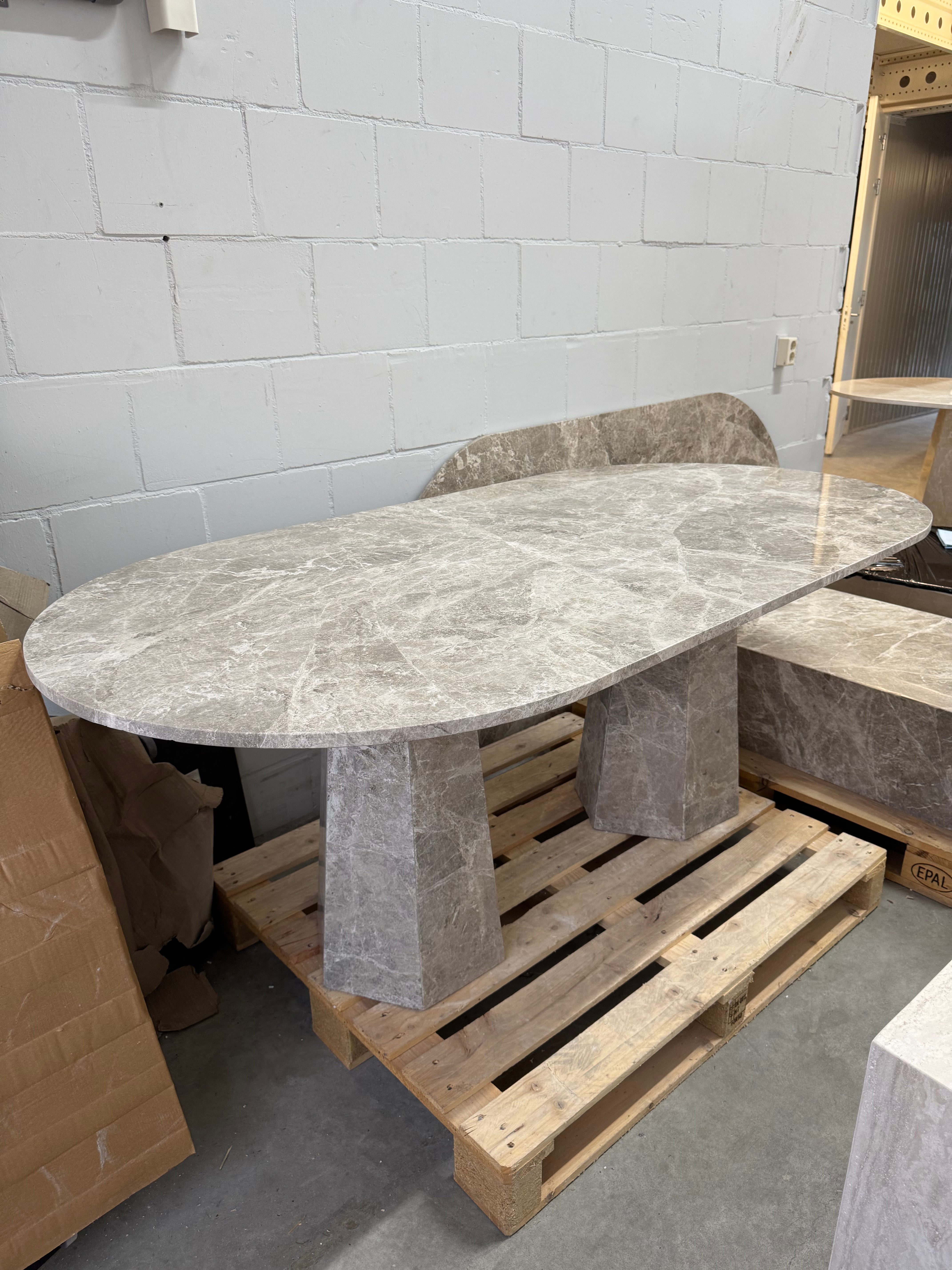 Emparador Grey Marble Dining Table