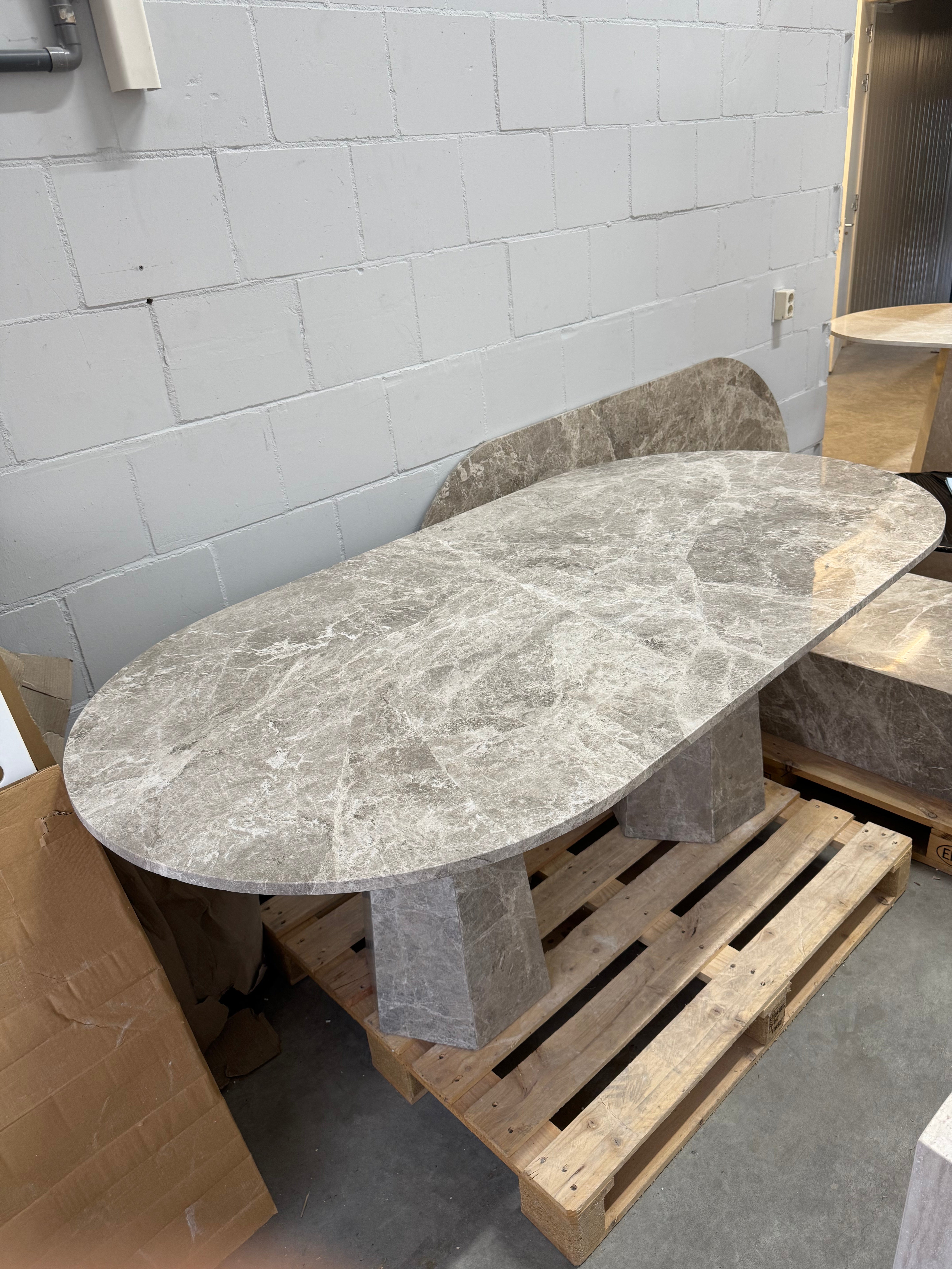 Emparador Grey Marble Dining Table