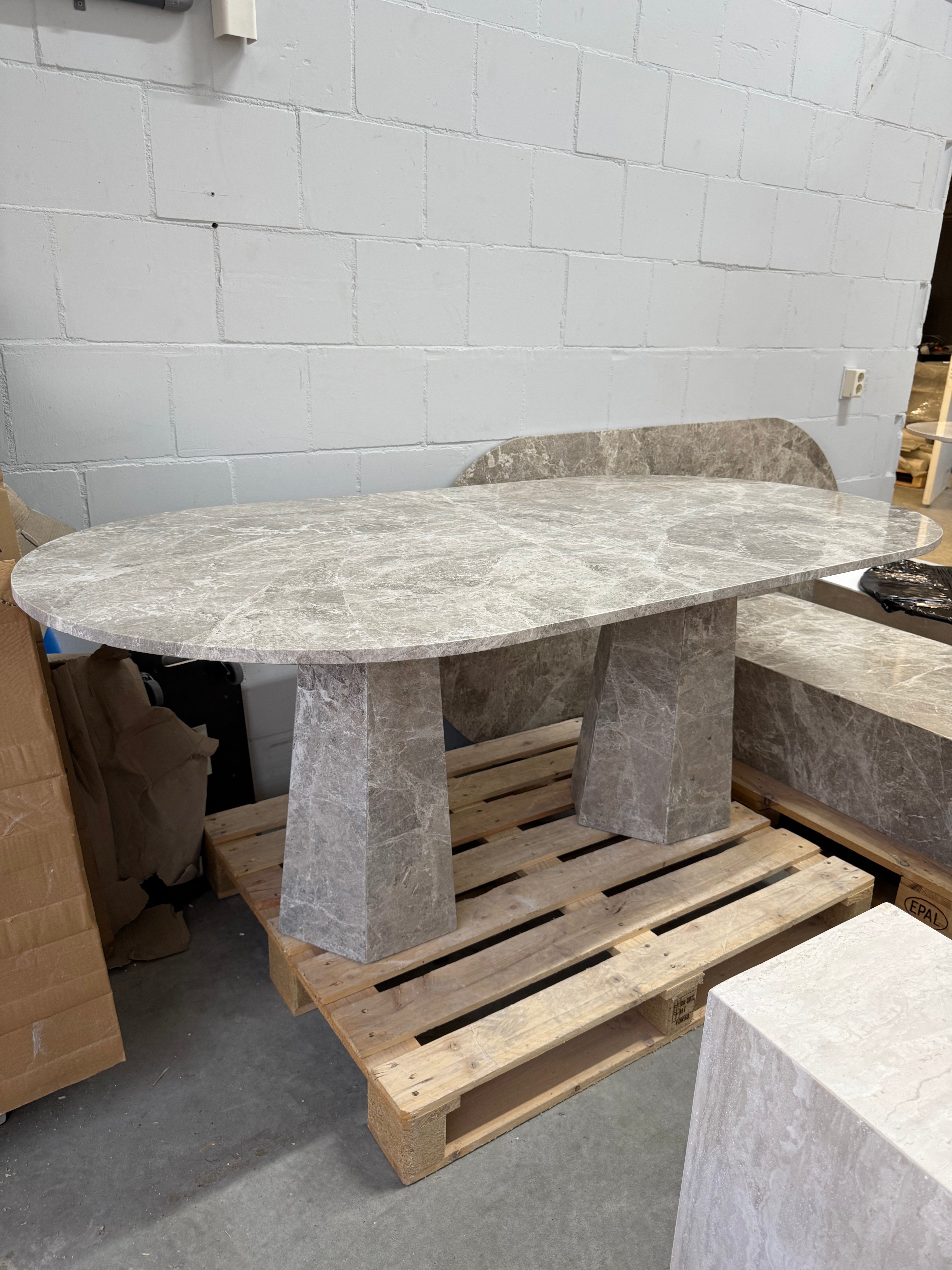 Emparador Grey Marble Dining Table