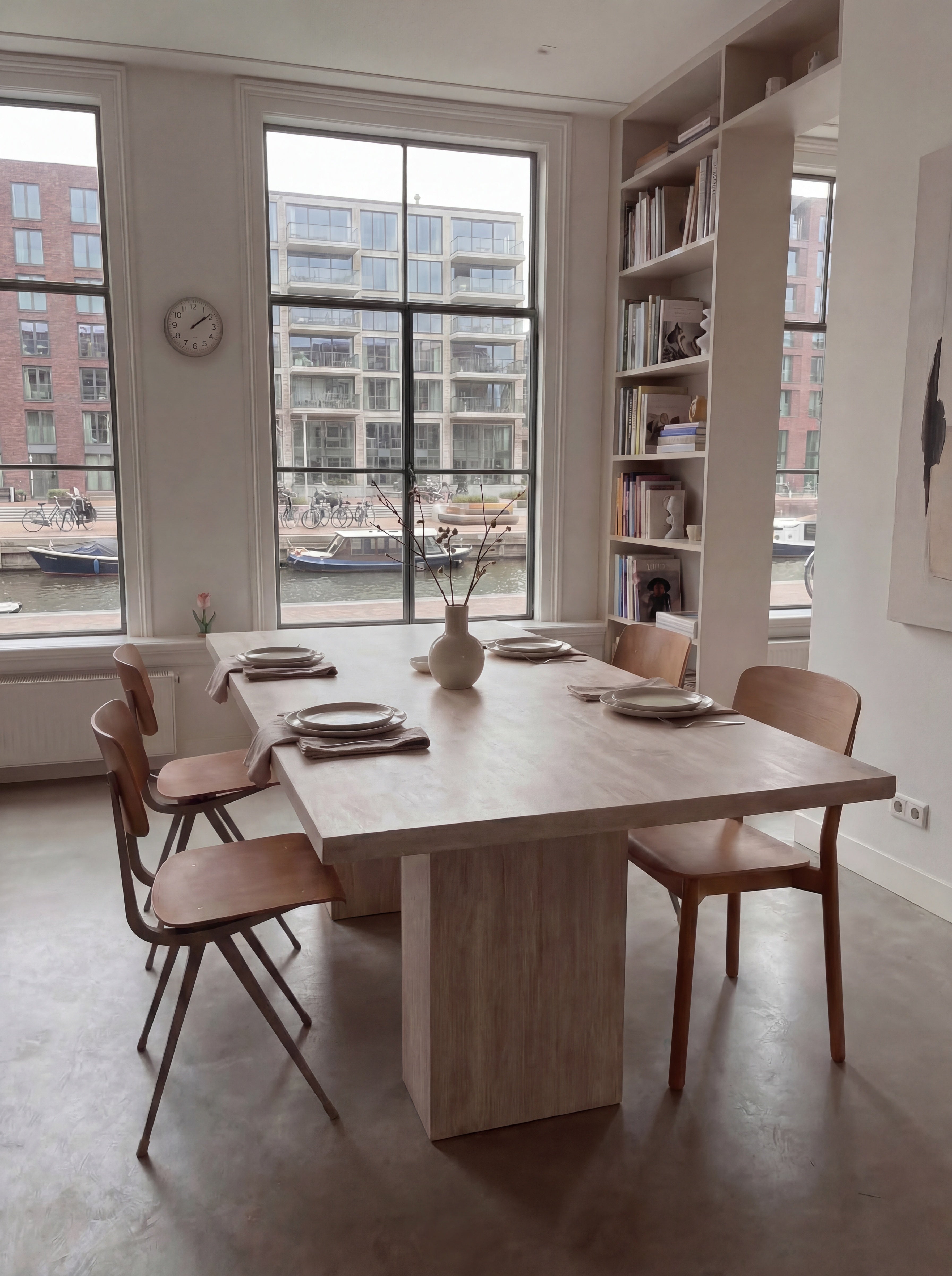 Travertine Dining Table – Rectangular Framed Edge